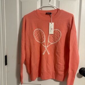 CASHMERE Vineyard Vines Coral Knit with Tennis Motif